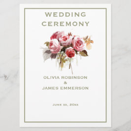 Programa de ceremonias de Rosas de acuarela de Ros