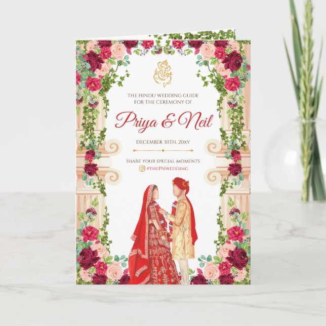 Programa de ceremonias hindúes y programa de bodas (Anverso)