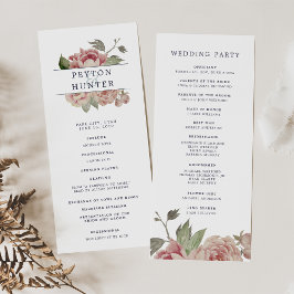 Programa de ceremonias para Rosas de Rubor