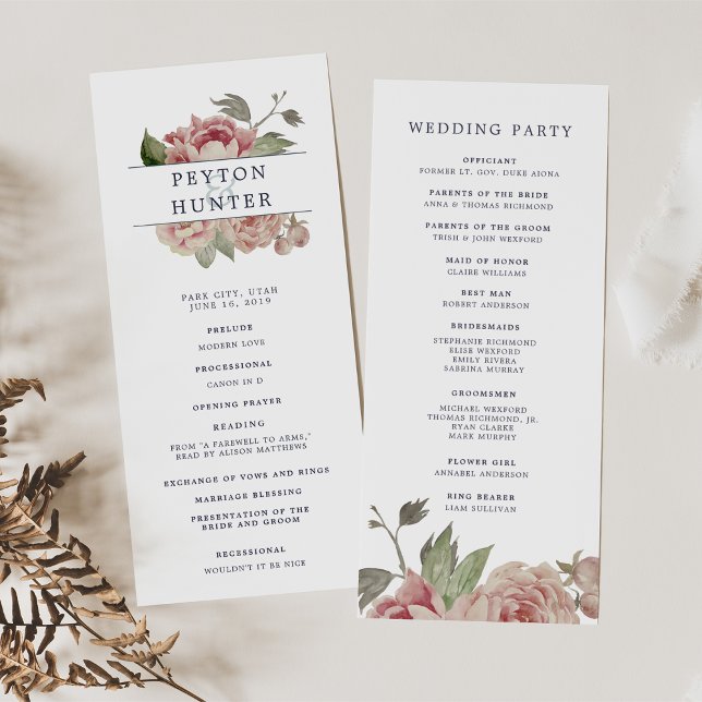 Programa de ceremonias para Rosas de Rubor (Subido por el creador)