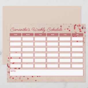 Programa de clase semanal de Cuadros Presupuestos