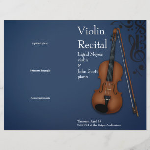 Programa de considerando doblado de violín azul os