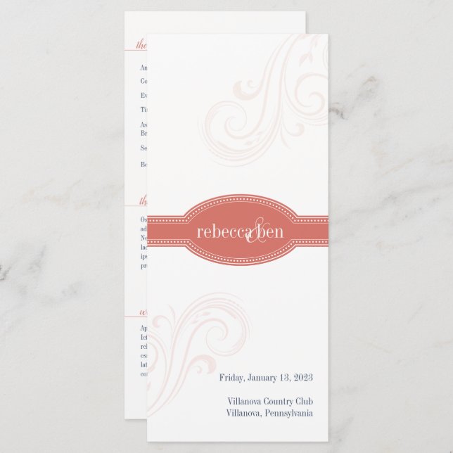 Programa de Coral Elegante, Colección de Bodas Car (Anverso / Reverso)