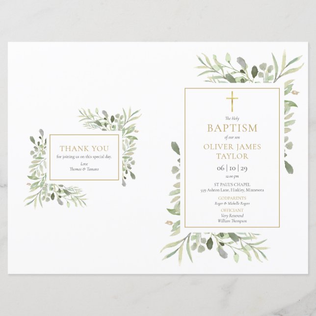 Programa de cristalización del bautismo de vegetac (Anverso)