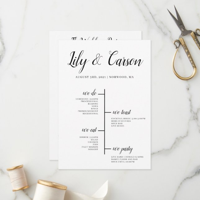 Programa de Cronología de Boda del Mejor Día de la (Anverso/Reverso In Situ)