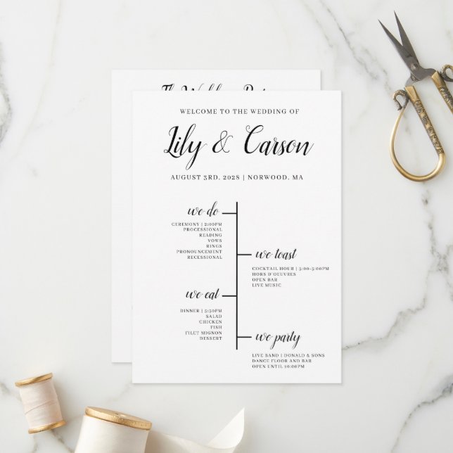 Programa de Cronología de Boda del Mejor Día de la (Anverso/Reverso In Situ)