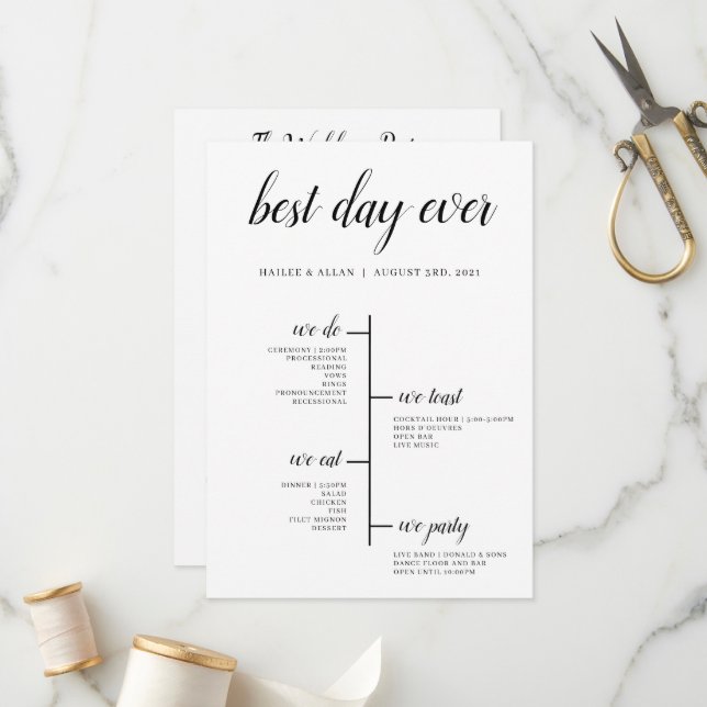Programa de Cronología de Boda Mejor Día de la His (Anverso/Reverso In Situ)