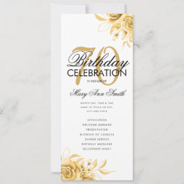 Programa de cumpleaños 70º Floral Oro con Menú