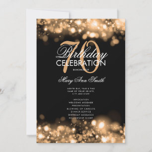 Programa de cumpleaños 70 Glam Lights Gold Menu