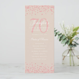 Programa de cumpleaños 70 Rosa Menú de oro Champag
