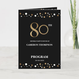 Programa de cumpleaños 80 del Confeti Oro y Negro