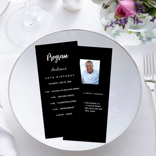 Programa de cumpleaños foto en blanco negro hechos (Subido por el creador)