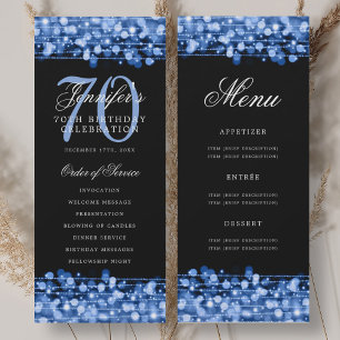 Programa de cumpleaños número 70 elegante azul mar
