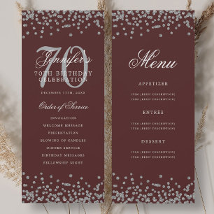 Programa de cumpleaños número 70 elegante Menú pla