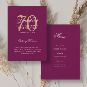 Programa de cumpleaños número 70 elegante oro mage