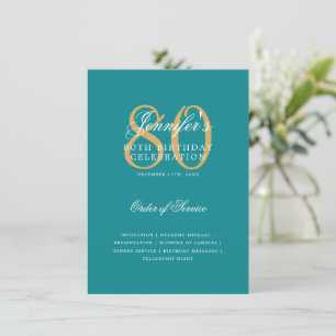 Programa de cumpleaños número 80 elegante Menú Tur