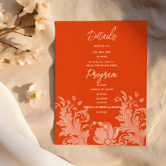 Programa de Detalles de encaje floral de naranja c