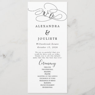 Programa de escritura a mano simple y moderna Boda