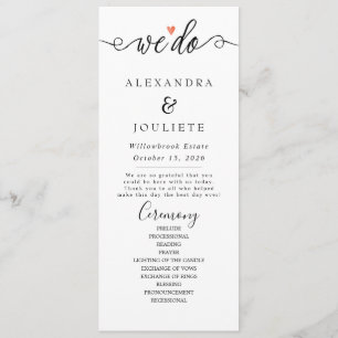 Programa de escritura a mano simple y moderna Boda