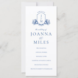 Programa de Escudos azules de caligrafía elegante 