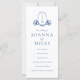 Programa de Escudos azules de caligrafía elegante