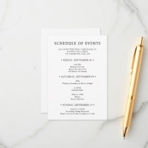 Programa de Eventos de Fin de Semana de Boda con T