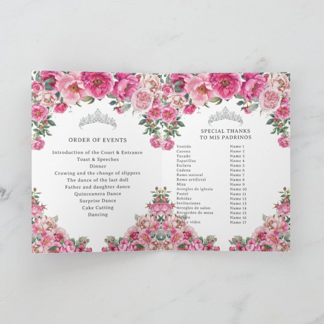 Programa de Eventos de Iglesia Padrinos Quinceañer (Interior)