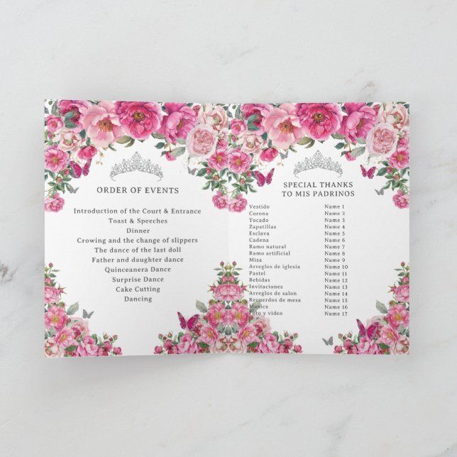Programa de Eventos de Iglesia para Quinceañera Pa (Interior)