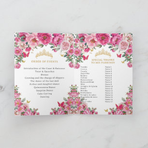 Programa de Eventos de Iglesia Quinceañera Fuchsia