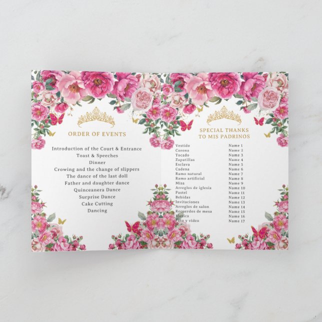 Programa de Eventos de Iglesia Quinceañera Fuchsia (Interior)