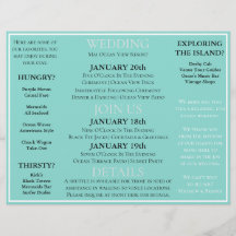Programa de Eventos de la Boda de Destino de Bride