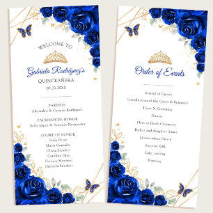 Programa de Eventos de Quinceañera Floral Azul Rea