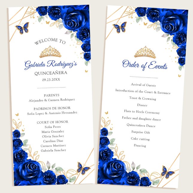 Programa de Eventos de Quinceañera Floral Azul Rea (Subido por el creador)