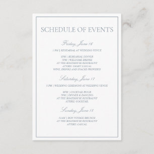 Programa de eventos Dusty Blue Classic Script