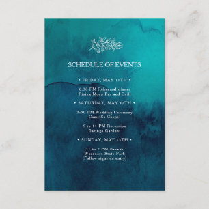 Programa de eventos Moody Ocean Watercolor Boda
