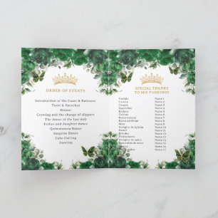 Programa de eventos Quinceañera Emerald Green Padr