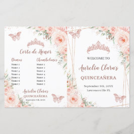 Programa de eventos Quinceanera Gold Rosa Floral d