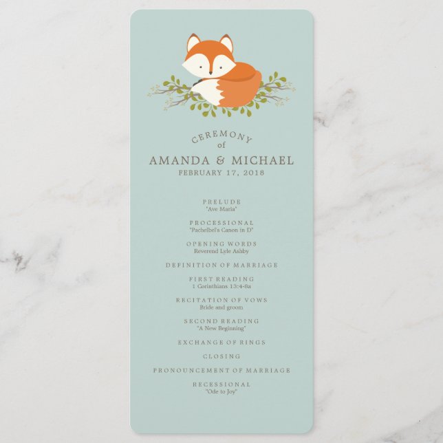 Programa de eventos Sweet Woodland Fox (Anverso)