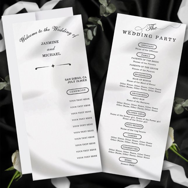 Programa de Fiesta de ceremonias de Boda blanco de (Subido por el creador)