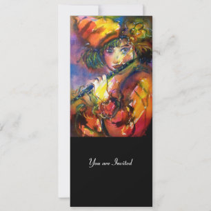 Programa de fiesta de disfraz de retrato de flauti