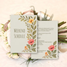 Programa de fin de semana de boda botánica de otoñ