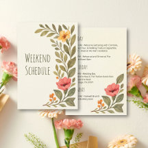 Programa de fin de semana de boda botánica de otoñ
