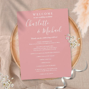 Programa de Fin de Semana de Boda de Guion Rosa Po