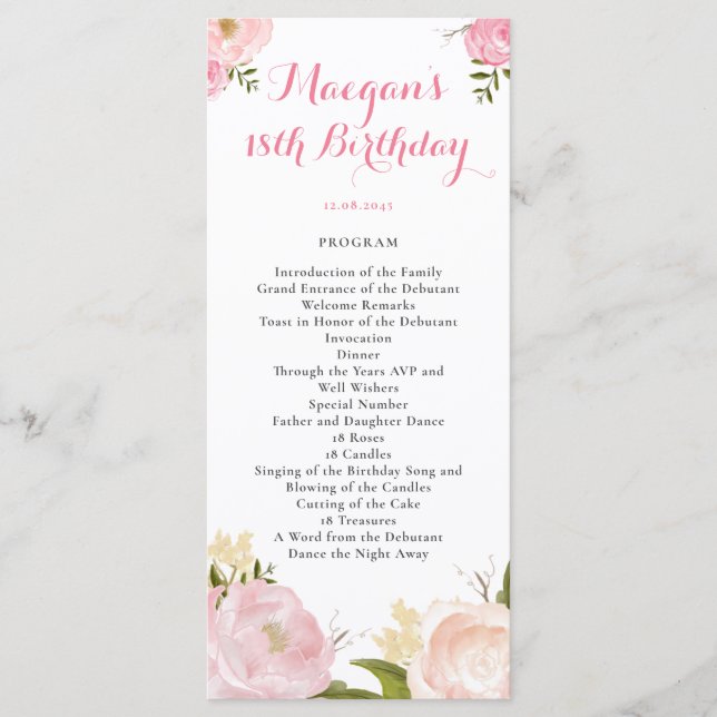 Programa de Flores de Agua Romántica - PERSONALIZA (Anverso)