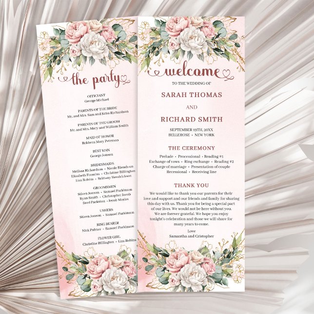 Programa de flores de oro rosa femeninas eucalipto (Feminine Rose Gold Flowers Eucalyptus Program)