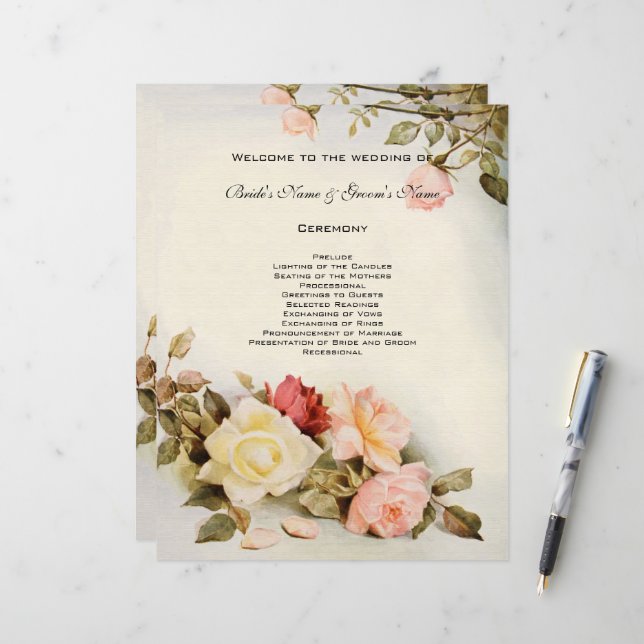 Programa de flores de rosas de jardín antiguas par (Anverso/Reverso In Situ)