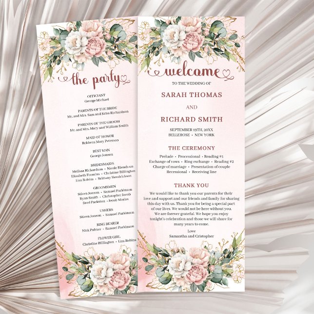 Programa de flores y vegetación de oro rosa atempo (Timeless Rose Gold Flowers and Greenery Program)