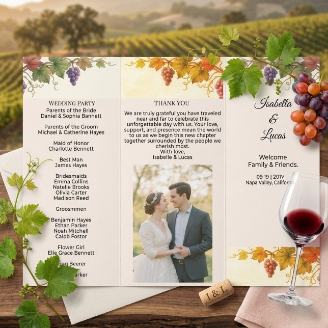 Programa de Folleto para Boda en Viñedo de Napa Va (Subido por el creador)