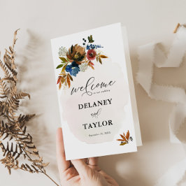 Programa de folletos de papel floral de la marina 