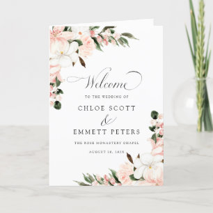 Programa de folletos para Bodas florales rosas de